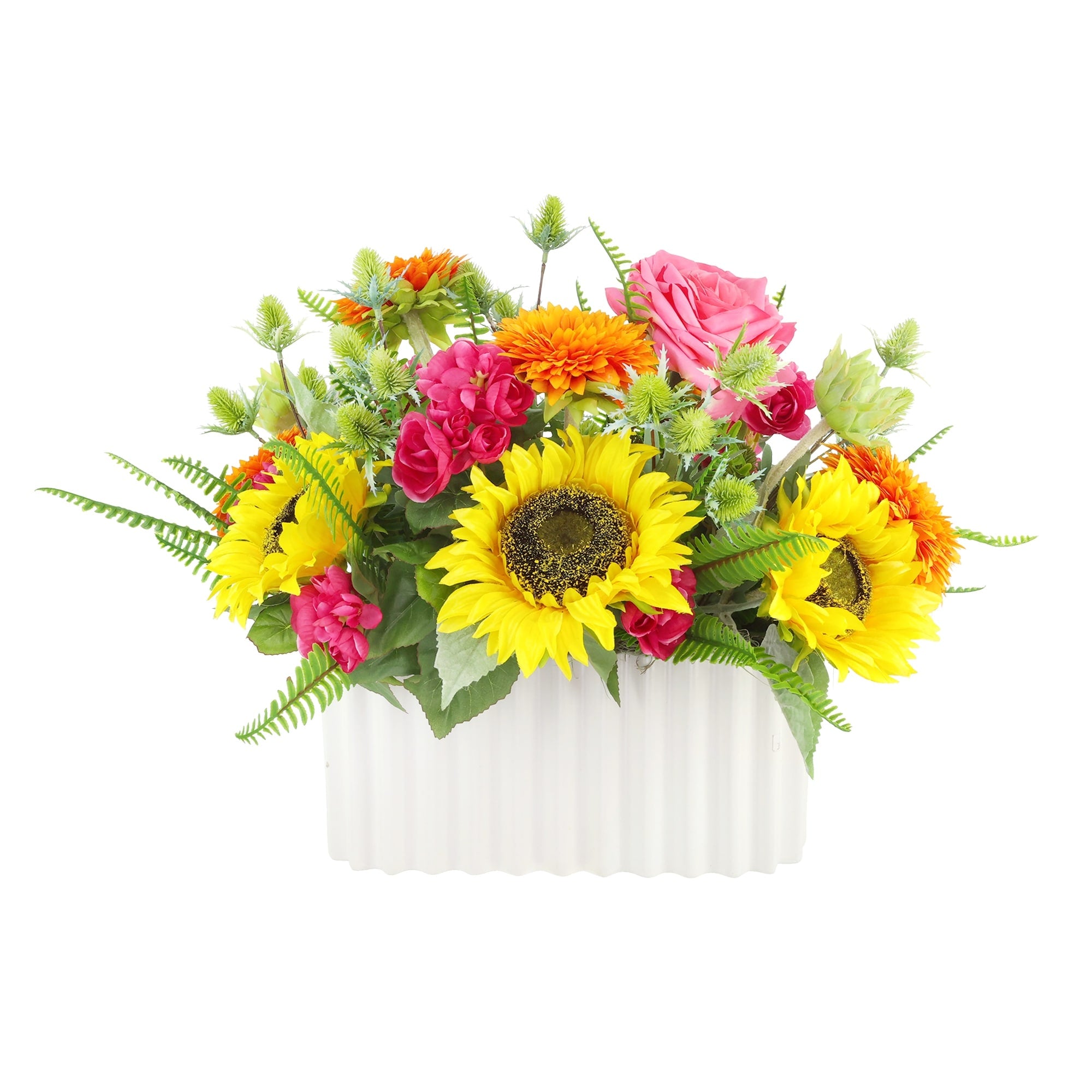Mixed Floral With Sunflowers Roses And Begonias 18