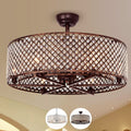 Miyaka 6 Light Metal 3 Blade 29 Inch Rustic Bronze Ceiling Fan With Remote