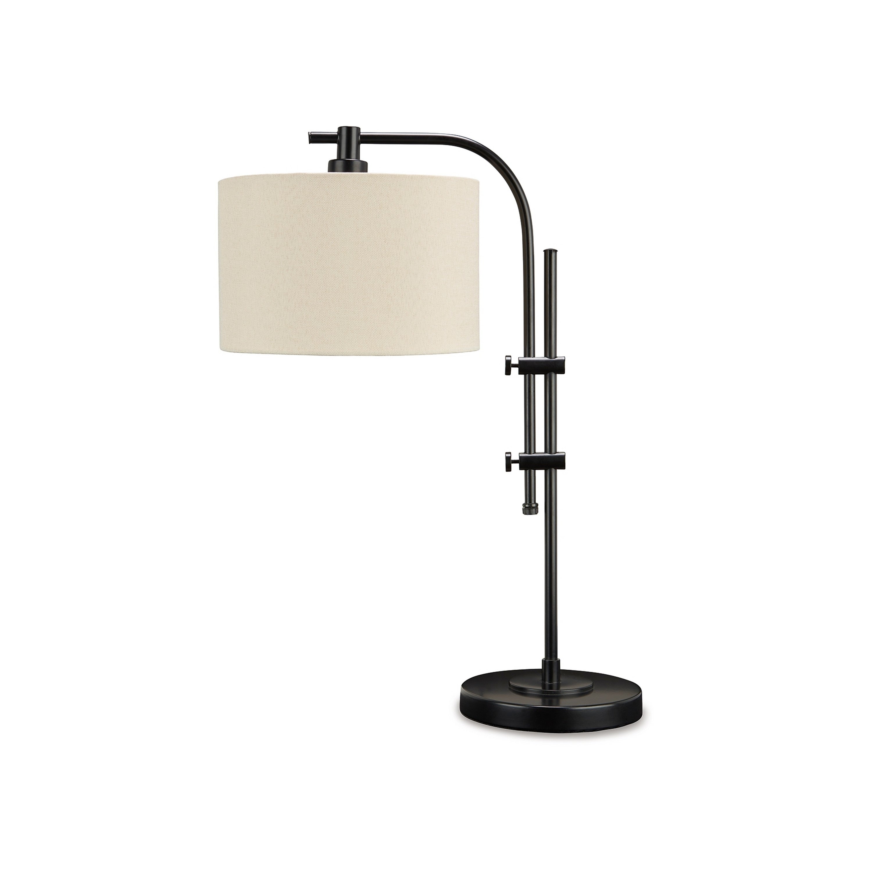 Mney Accent Lamp Adjustable Arm White Drum 26 Inch Black Metal