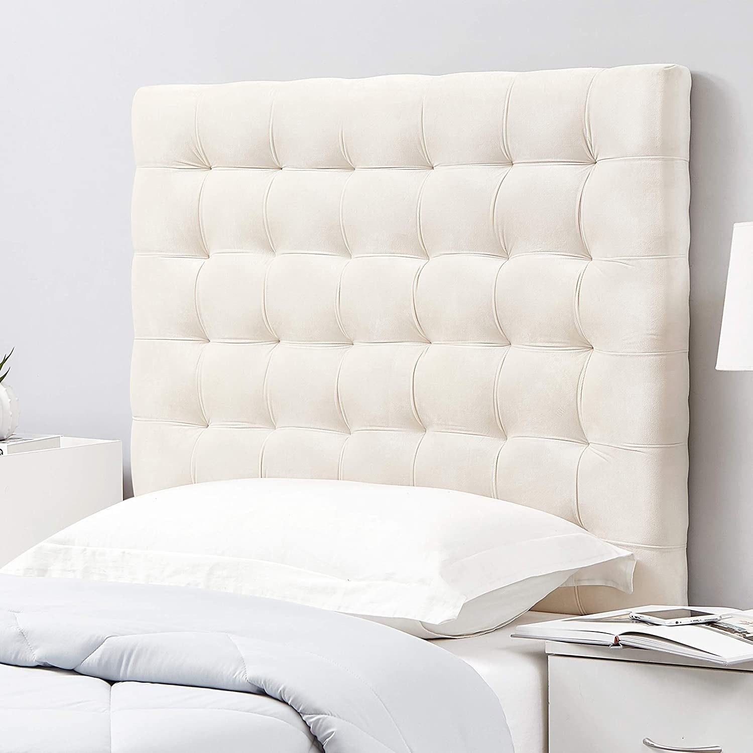 Mo Tufted College Headboard With Legs Plush Velvet