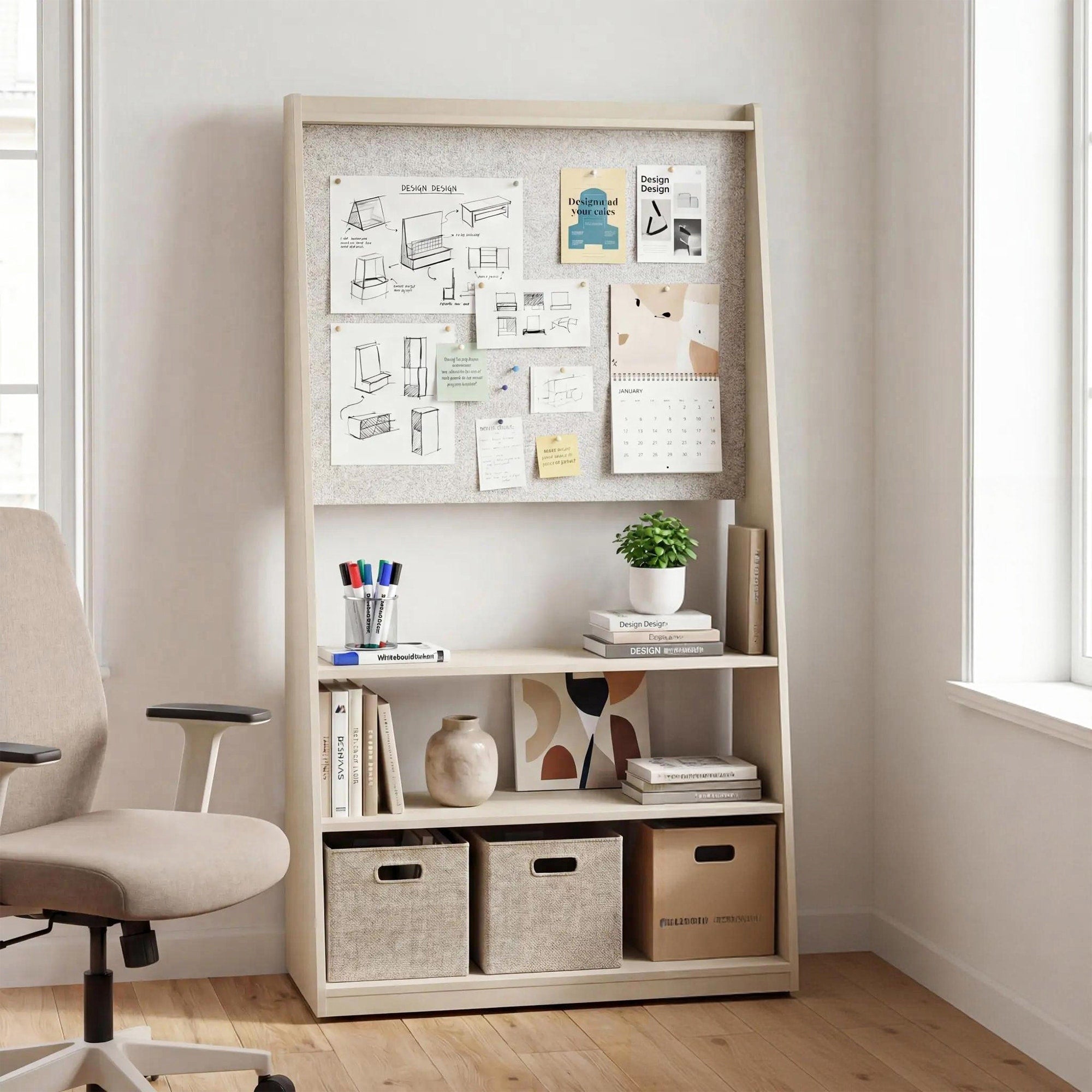 Mobile Double Sided Whiteboard Storage Chalkboard