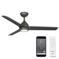 Mocha Indoor And Outdoor 3 Blade Smart Compatible Ceiling Fan 54In Matte Black With 3000K Led Light Kit With Remote