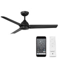 Mocha 3 Blade Smart Compatible Fan 54In Matte Black With Remote