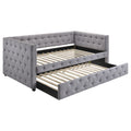 Mockern Light Grey Upholstered Daybed With Trundle