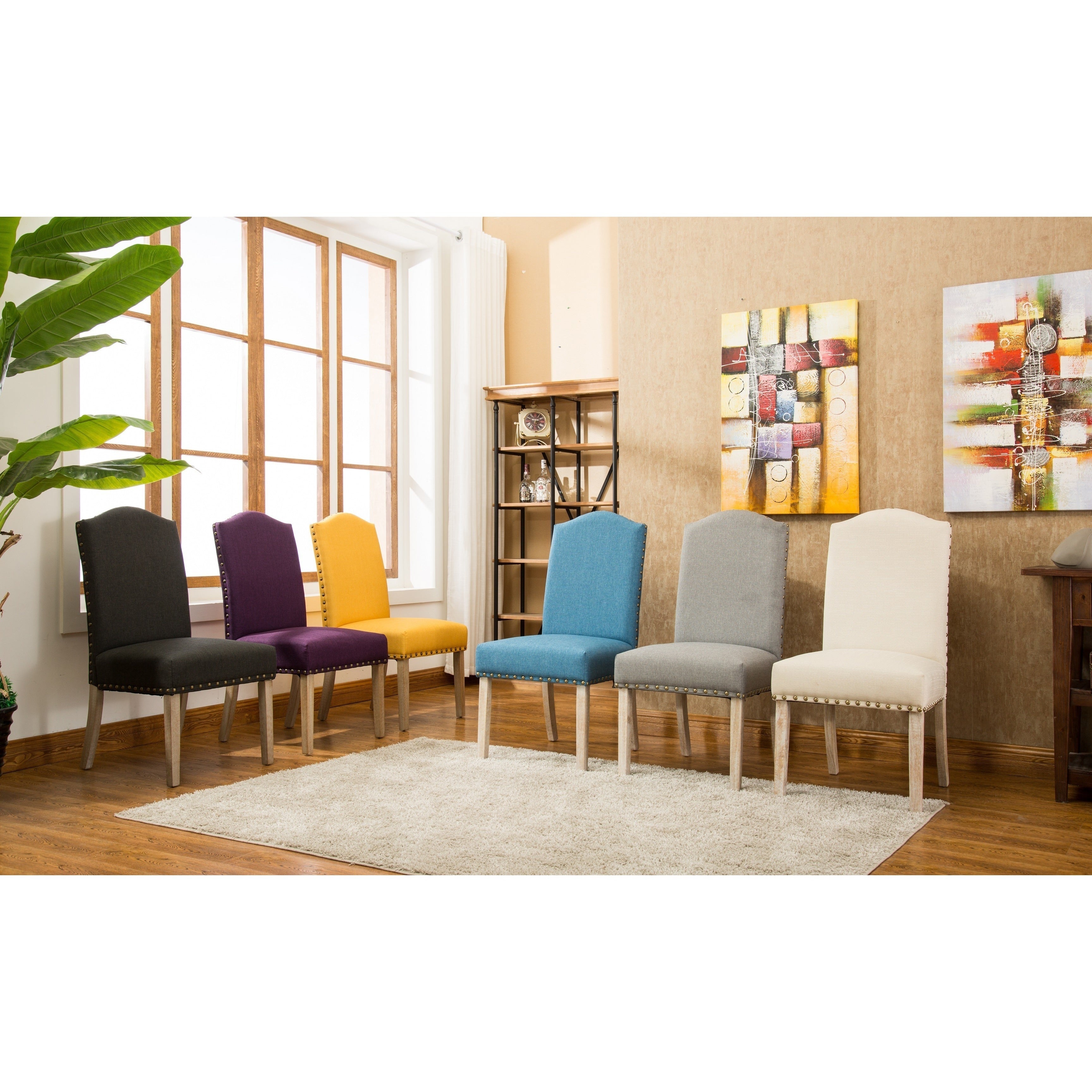 Mod Urban Solid Wood Upholstered Parson Chairs Set Of 2