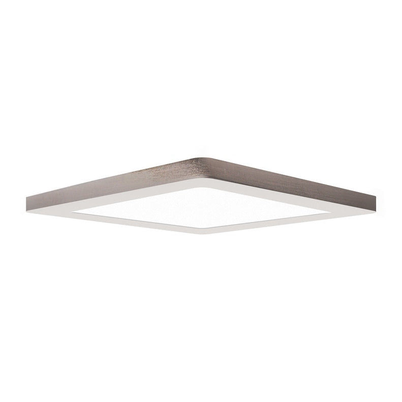 Modplus 12 Inch Brushed Steel 120V Led Square Flush Mount