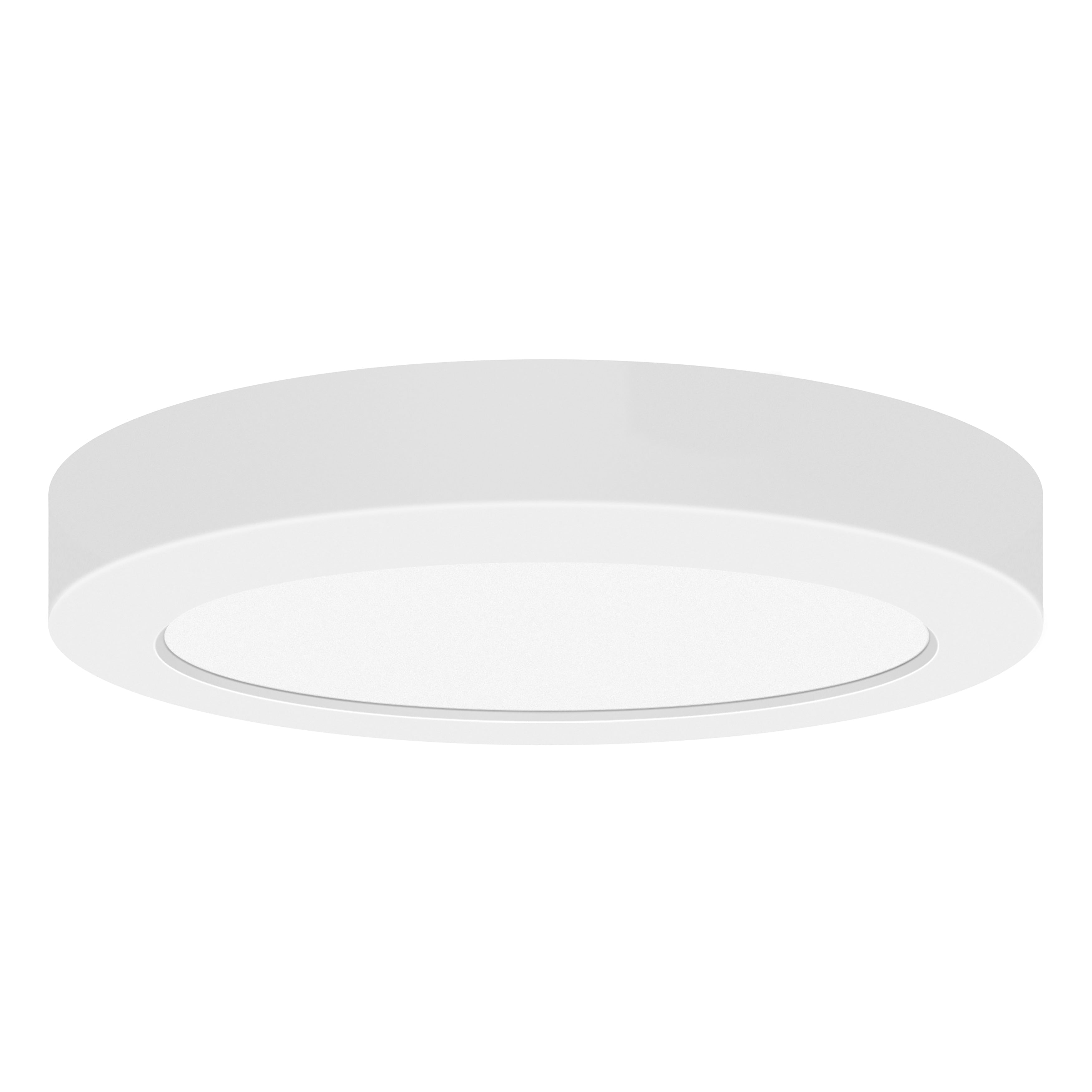 Modplus 9 Inch White Led Round Dimmable Flush Mount With Acrylic Lens