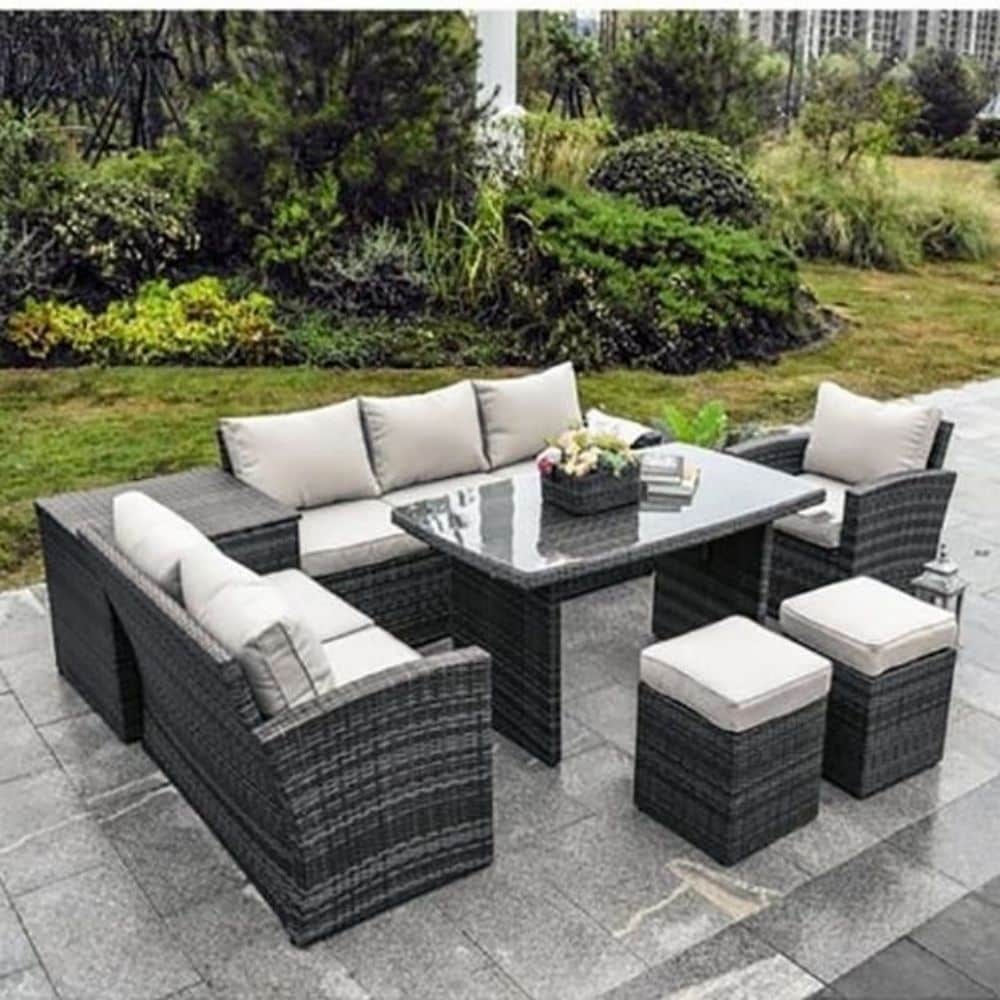 Moda 7 Piece Outdoor Sofa Set Wicker Patio Sectional Furniture