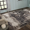 Porch Den Polyantha Distressed Grey Abstract Indoor Outdoor Area Rug