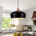 Modern 1 Light Black Dome Kitchen Island Metal Pendant Lights For Dining Room