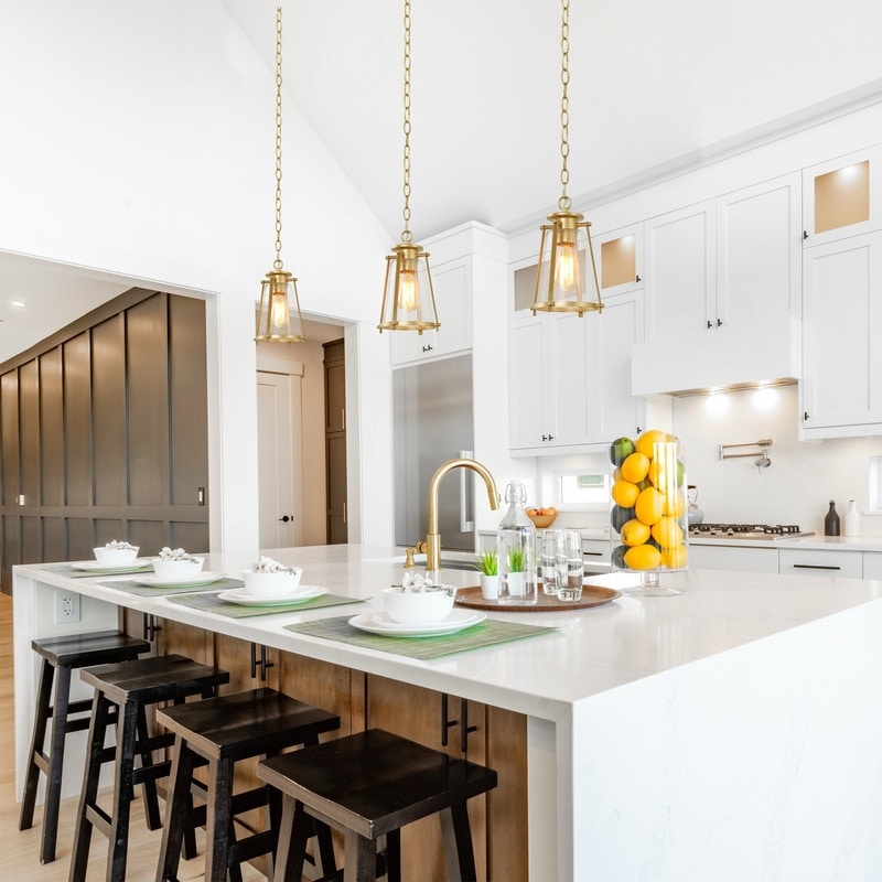 Modern Haning Lighting Fixture Golden Ceilling Light For Kitchen W7.5 X H11