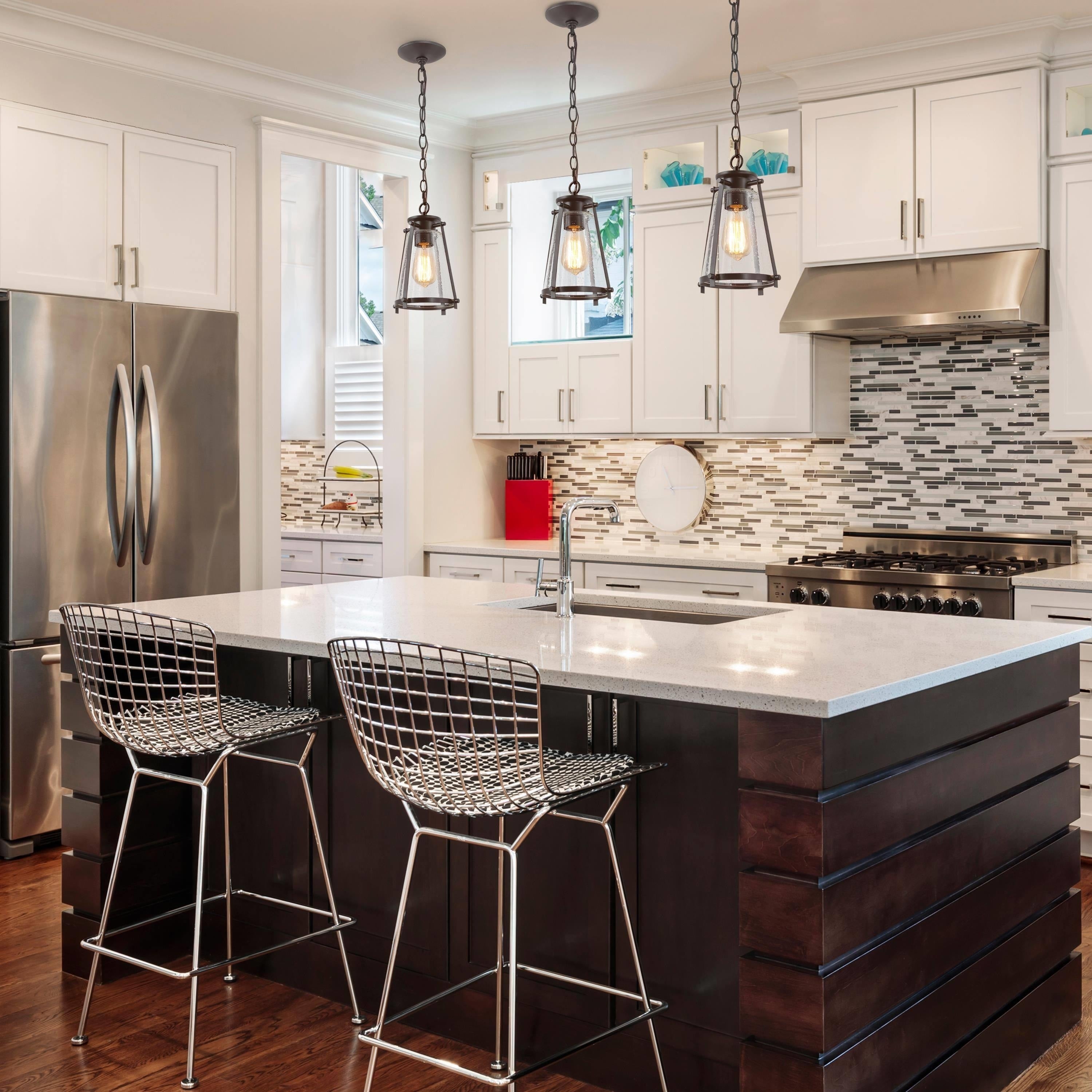 Modern Pendant Lighting Black Hanging Ceilling Light For Kitchen W7.5 X H11