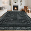 Modern 10X13Area Rug Architectural Geometric Low Pile Washable Rug 23 X 12 Runner