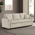 Modern 1Pc Beige Finish Pull Out Sleeper Loose Back Cushions Sofa
