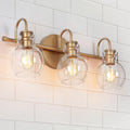 Gold Wall Sconces With Clear Glass Wall Lighting For Bathroom N A