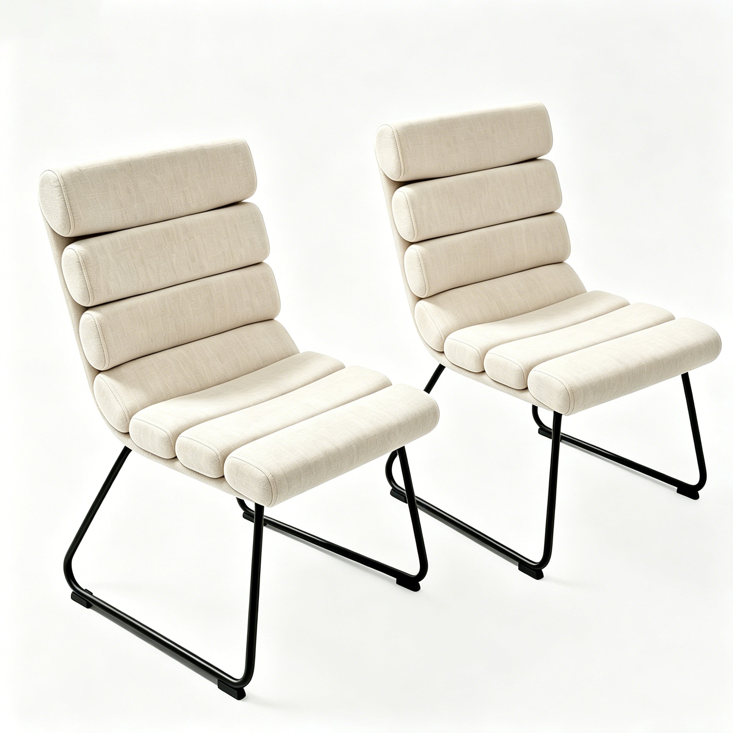 Modern 2 Piece Dining Chair Set Soft Cushion Dining Chairs Comfortable Backrest Chairs Kitchen Living Room Chairs