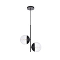 2 Light 17 Inch Pendant With Clear Glass