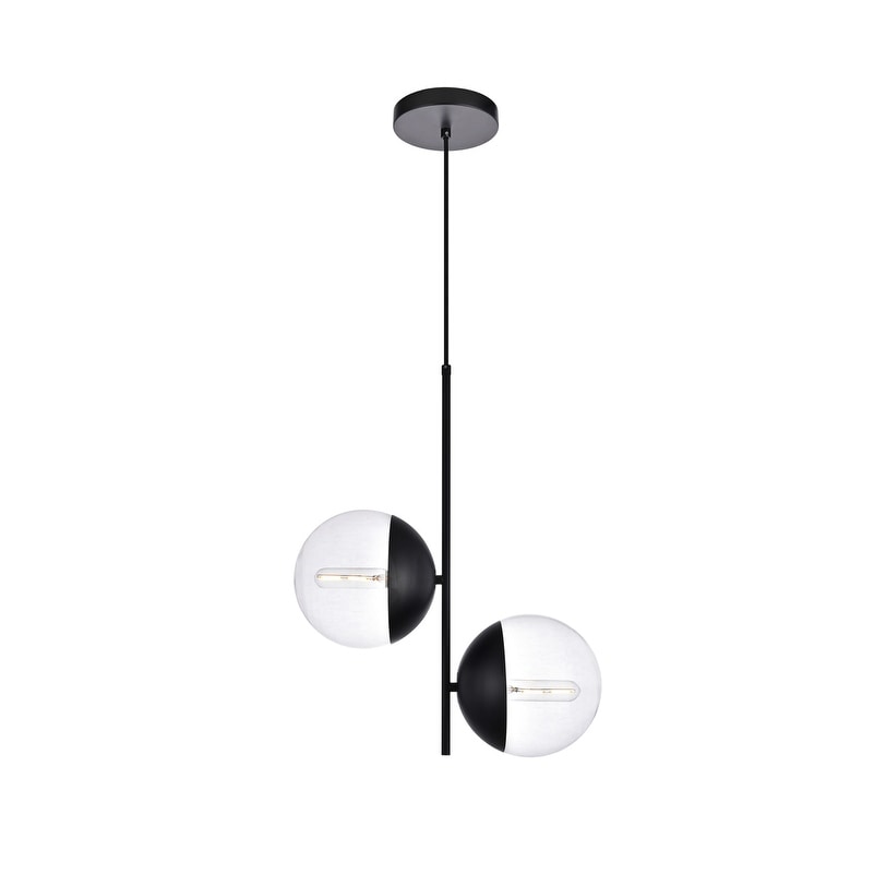2 Light 17 Inch Pendant With Clear Glass