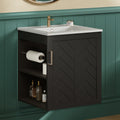 Modern 20 Wall Mounted Bathroom Vanity With Integrated Ceramic Sink Soft Closing Door And Side Storage Shelf By Gdfstudio