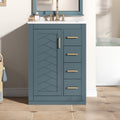 Modern 24 Bathroom Vanity With Integrated Ceramic Sink Single Door And Three Soft Close Slide Drawers Storage By Gdfstudio