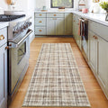 Modern 2X6Area Rug Irregular Grid Thin Low Pile Area Rug 23 X 12 Runner