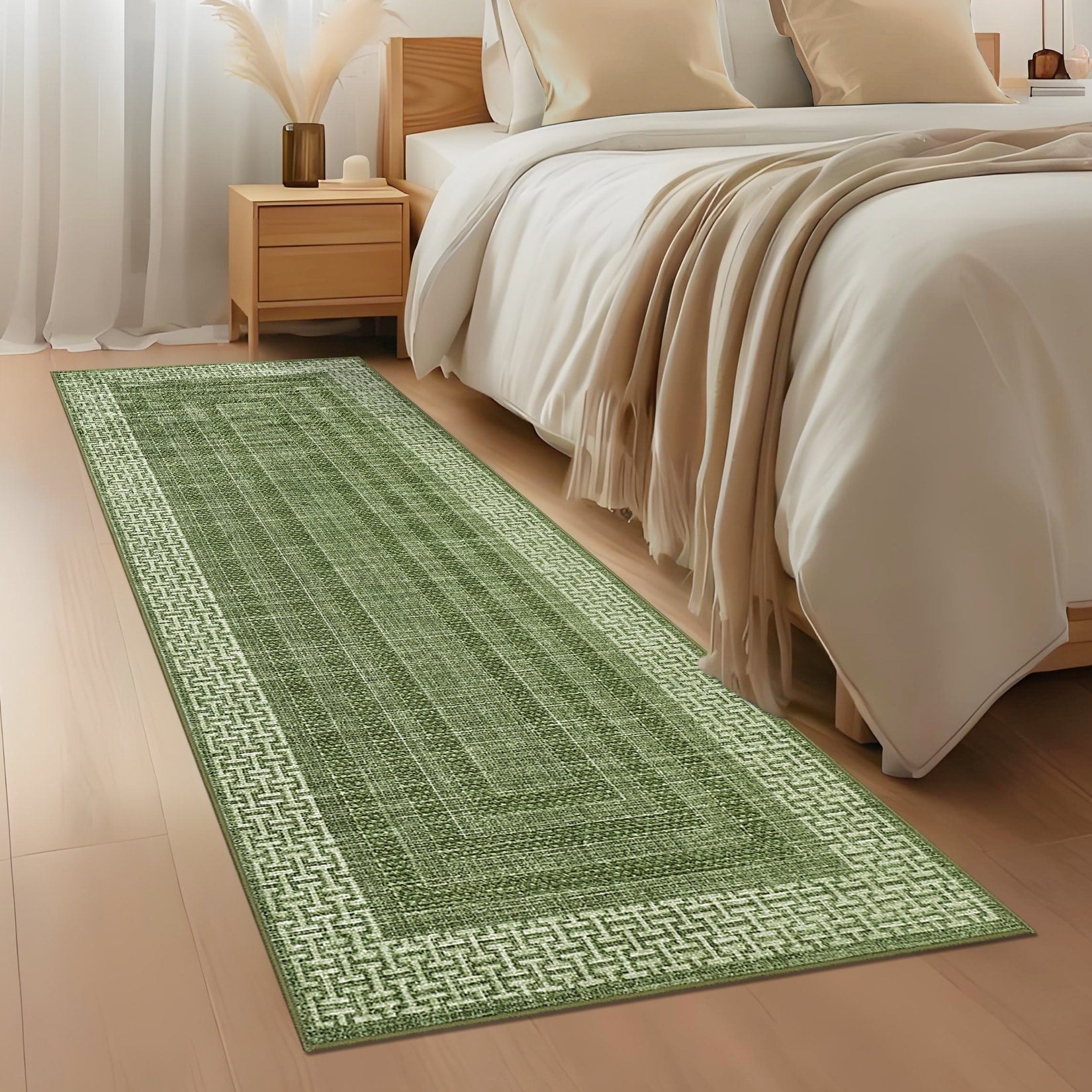 Modern 2X6Area Rug Irregular Grid Thin Low Pile Area Rug 23 X 12 Runner