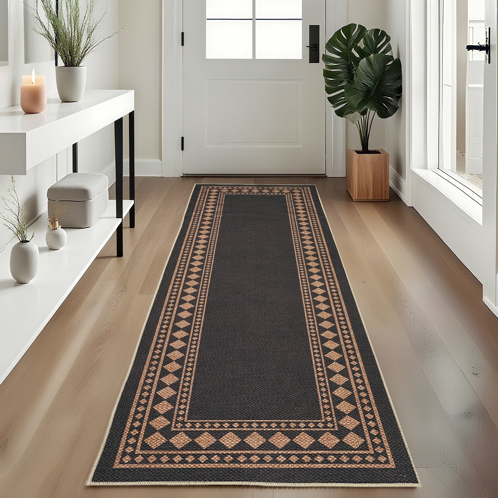 Modern 2X6Area Rug Minimalist Geometric Pet Friendly Area Rug 23 X 12 Runner