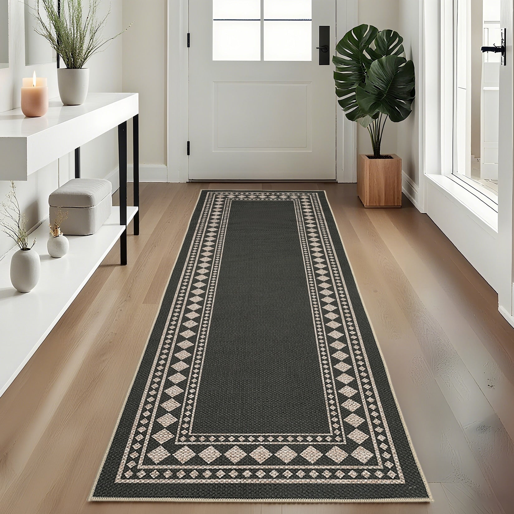 Modern 2X6Area Rug Minimalist Geometric Pet Friendly Area Rug 23 X 12 Runner