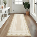 Modern 2X6Area Rug Textured Border Minimalist Washable Area Rug 23 X 12 Runner