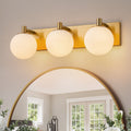 Modern 3 4 Light Bathroom Vanity Light With Opal Glass Globe