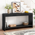 Modern 3 Drawer Console Table With Vertical Slats Round Edge Design