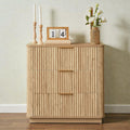 Modern 3 Drawer Dresser With Curved Wavy Panels 27.56 Inch Wide Chest Of Drawers Nightstand For Bedroom