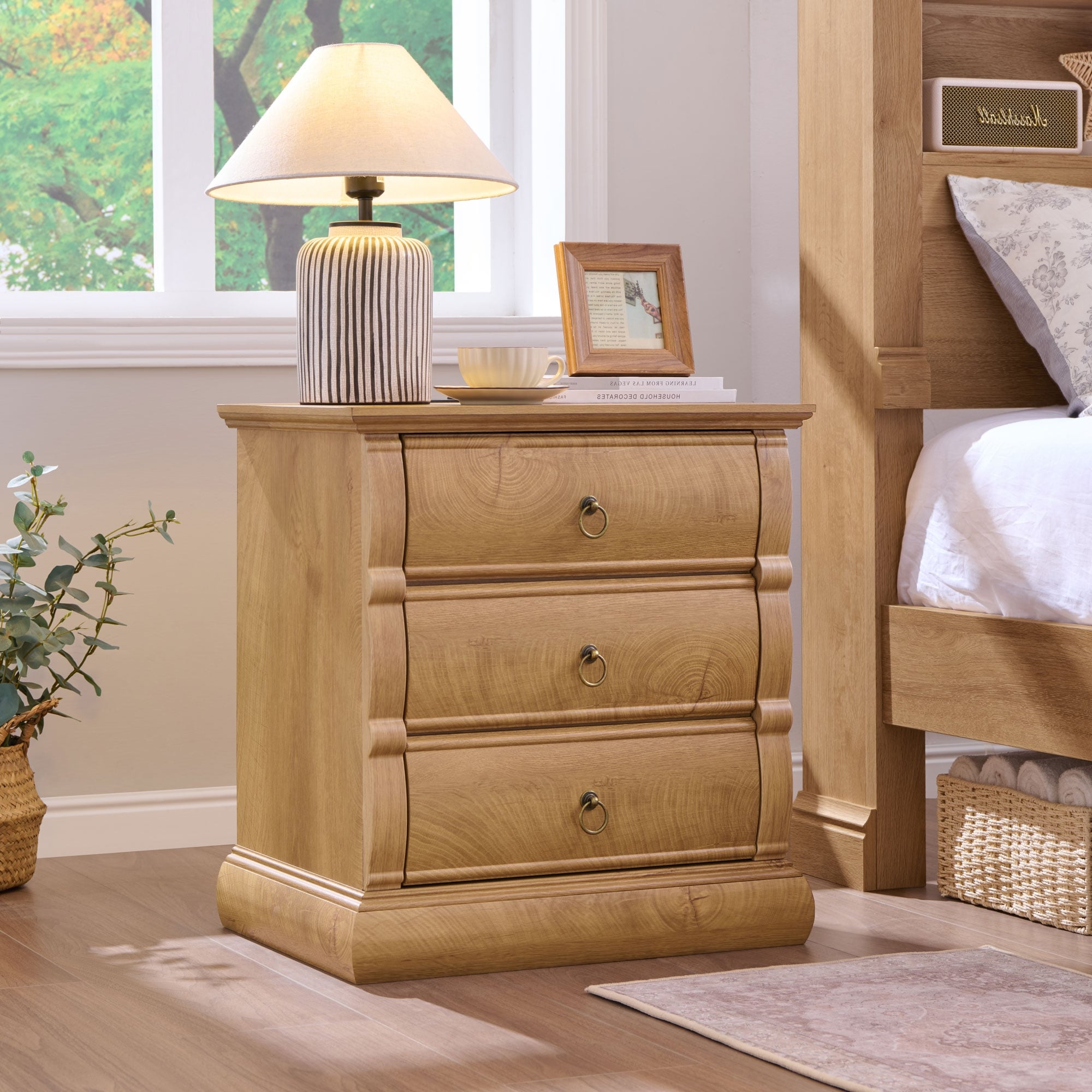 Modern 3 Drawers Nightstand Sofa Table Bedside Table For Bedroom