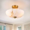 Modern 3 Light Cone Flush Mount Ceiling Light Brass