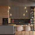 Lnc Wood 5 Light Glass Bottle Linear Kitchen Island Lighting