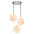Modern 3 Light White Bubble Glass Globe Pendant With Angled Openings Dia.16.93 In