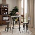 Modern 3 Piece Bar Table Set With 2 Bar Stools Storage Shelf