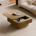 Modern 31.5 Square Coffee Table With Storage Solid Wood Veneered Accent Table For Living Room Or Bedroom