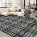 Modern 3X5Area Rug Irregular Grid Thin Low Pile Area Rug 23 X 12 Runner