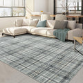 Modern 3X5Area Rug Irregular Grid Thin Low Pile Area Rug 23 X 12 Runner