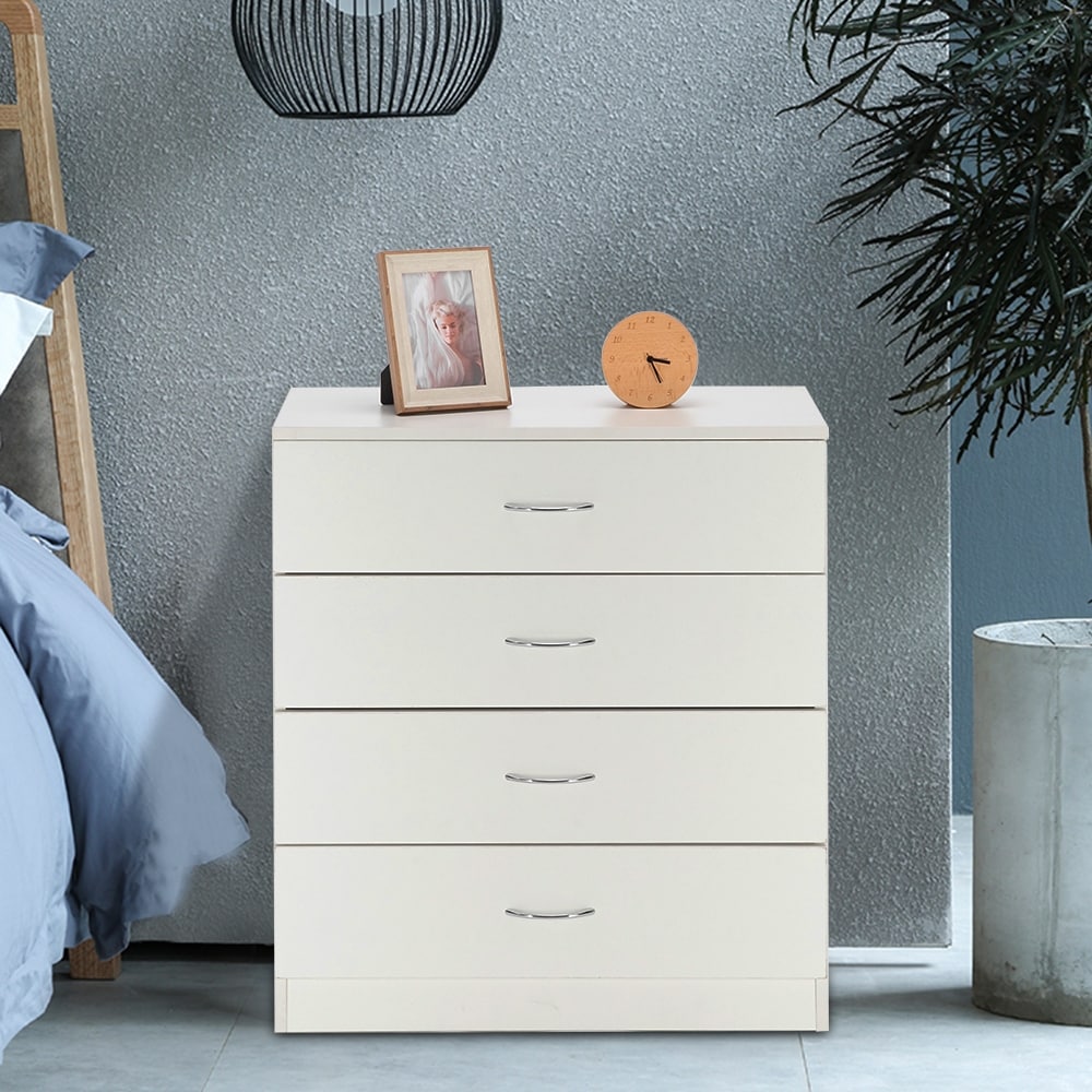 Furniture Wood Storage Nightstand Dresser 4 Drawer Chest 2 Colors