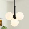 Modern 4 Light Milk White Glass Globe Chandelier For Dining Room Kitchen Island