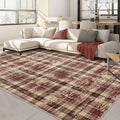 Modern 4X6Area Rug Irregular Grid Thin Low Pile Area Rug 23 X 12 Runner