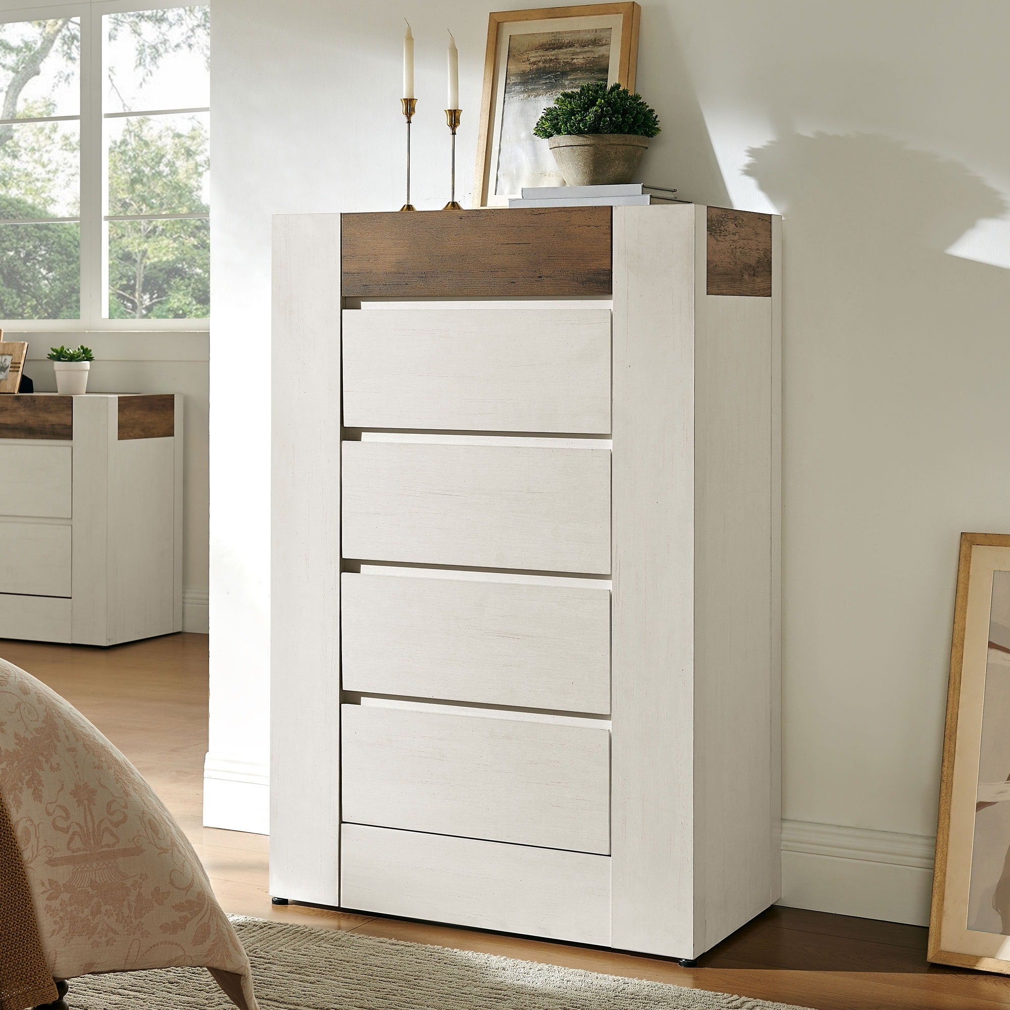 Modern 5 Drawers Dresser Chest Of Drawers For Living Room Bedroom