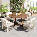 Modern 5 Piece Patio Extendable Wooden Dining Table Set 12Inch Butterfly Leaf Foldable Round Kitchen Table Set