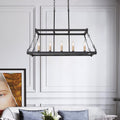 Mid Century 5 Lights Candle Linear Chandelier Island Pendant Lighting For Kitchen Island L 30 X W 12 X H 23.6