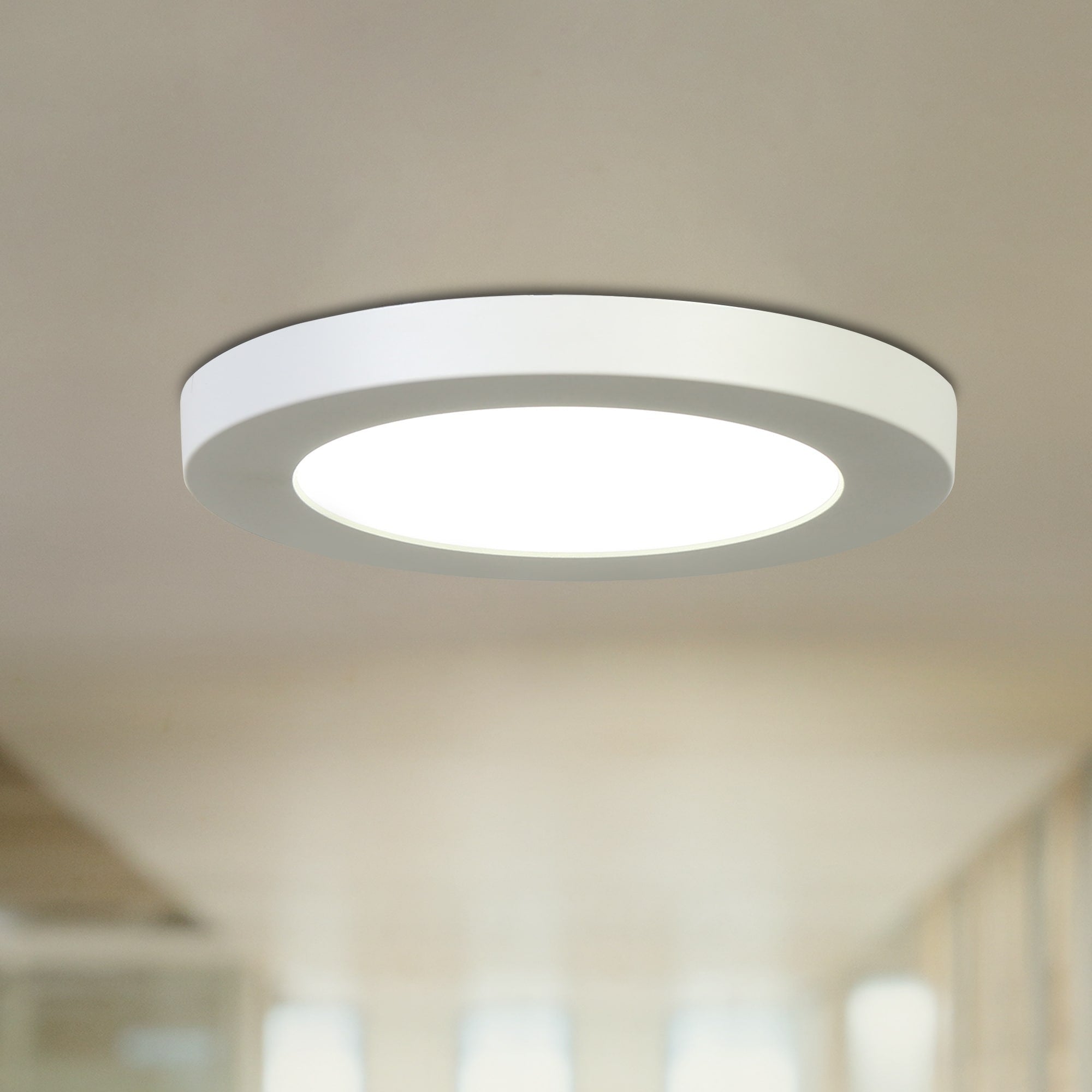 Modern 5.3 Round Led Flush Mount Light Dimmable 5Cct 8W Ceiling Light 5.3 Diameter X 0.5 Height