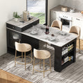Modern 59.5 Kitchen Island With Extendable Dining Table With 2 Drawers