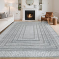 Modern 5X7Area Rug Architectural Geometric Low Pile Washable Rug 23 X 12 Runner