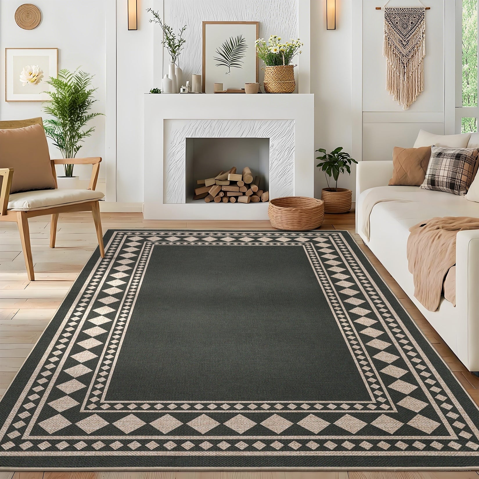 Modern 5X7Area Rug Minimalist Geometric Pet Friendly Area Rug 23 X 12 Runner
